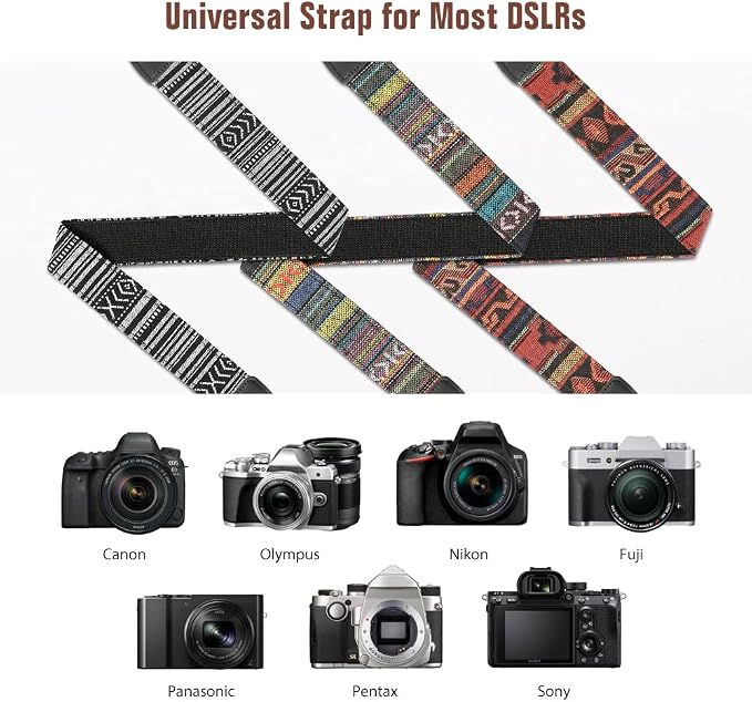 MoKo Camera Strap, Retro Cotton Canvas Woven Strap Universal Shoulder Neck - Image 2