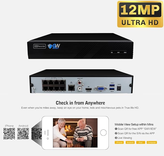 GW Security 8 Channel 12MP NVR 4K AI Face Recognition Human & Vehicle Smart - Image 3