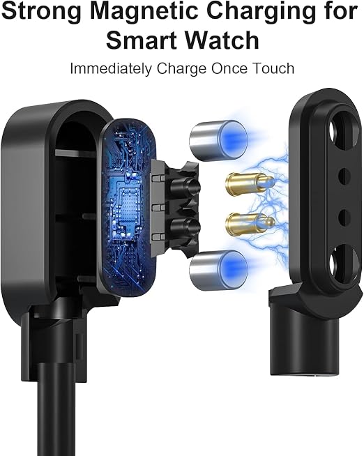 Magnetic 2 Pin Smart Watch Charger Cable Adapter, Compatible - Image 6