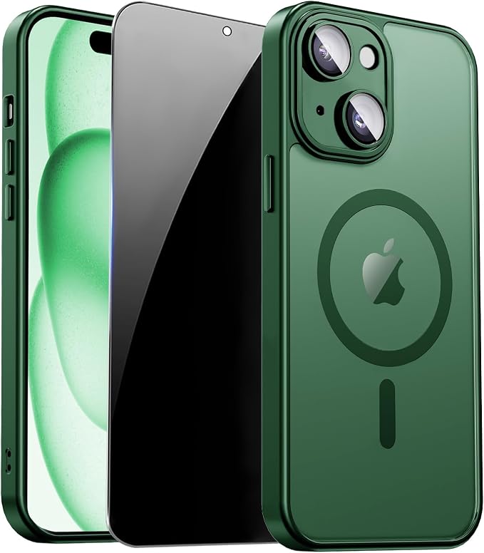 for iPhone 15 Plus Case with Privacy Screen Protector and Camera Protection by ZOZDOKG