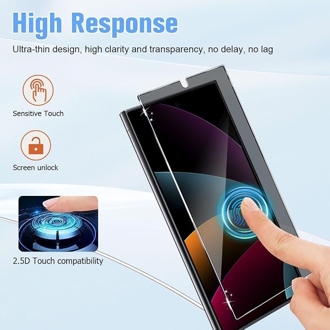 2 Pack Galaxy S24 Ultra Anti spy Privacy Screen Protector, 9H Tempered Glass - Image 5