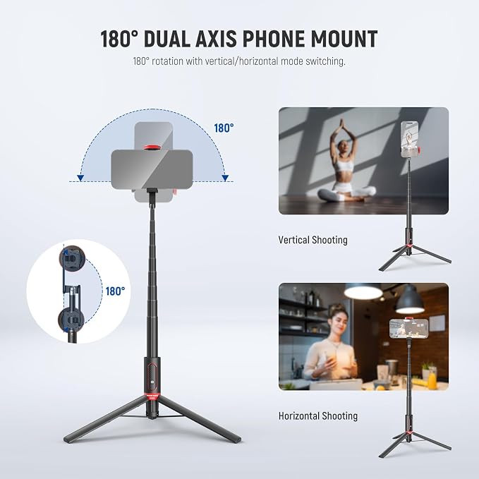 NEEWER Basics PA991 Selfie Stick Tripod Compatible - Image 3