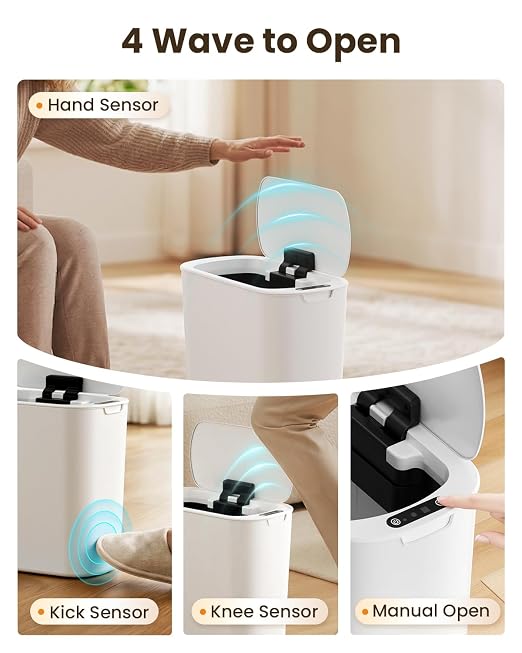 Cesun Motion Sensor Trash Can, 5 Gallon Automatic Bathroom Garbage Can - Image 2
