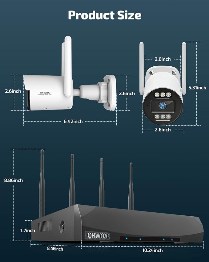 《130° Wide Angle & 2-Way Audio》Wireless Security Camera System Outdoor - Image 9