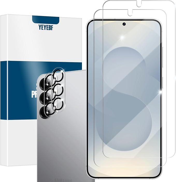 Screen Protector for Samsung Galaxy S25, Tempered Glass for Galaxy S25 & Camera by YEYEBF