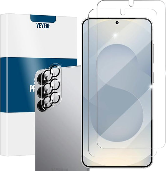 Screen Protector for Samsung Galaxy S25, Tempered Glass for Galaxy S25 & Camera by YEYEBF