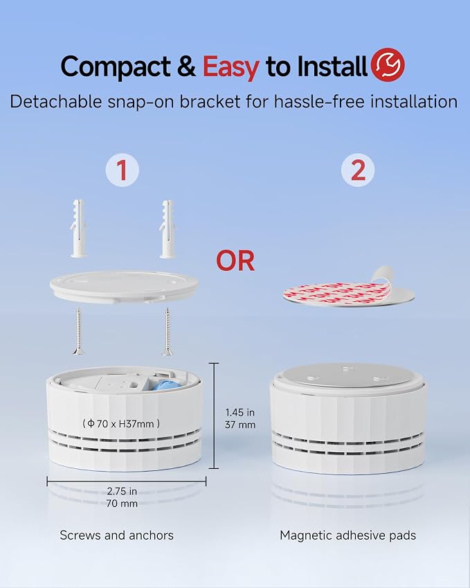 HEIMAN Carbon Monoxide Detectors, Interconnected CO Detector Battery Operated - Image 6