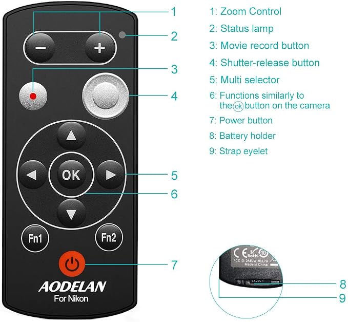 AODELAN Wireless Camera Remote Control Remote Shutter Release - Image 8