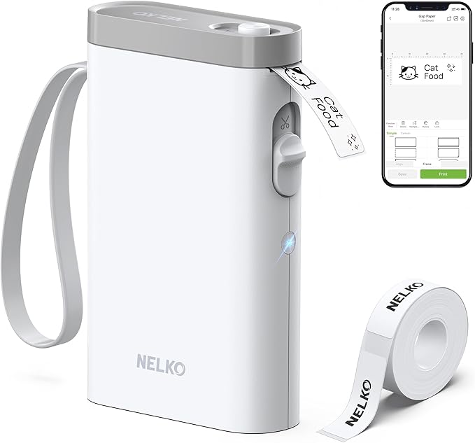 Nelko Label Maker Machine with Tape, P21 Bluetooth Label Printer, Wireless Mini by NELKO
