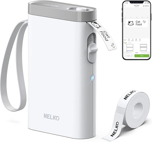Nelko Label Maker Machine with Tape, P21 Bluetooth Label Printer, Wireless Mini by NELKO