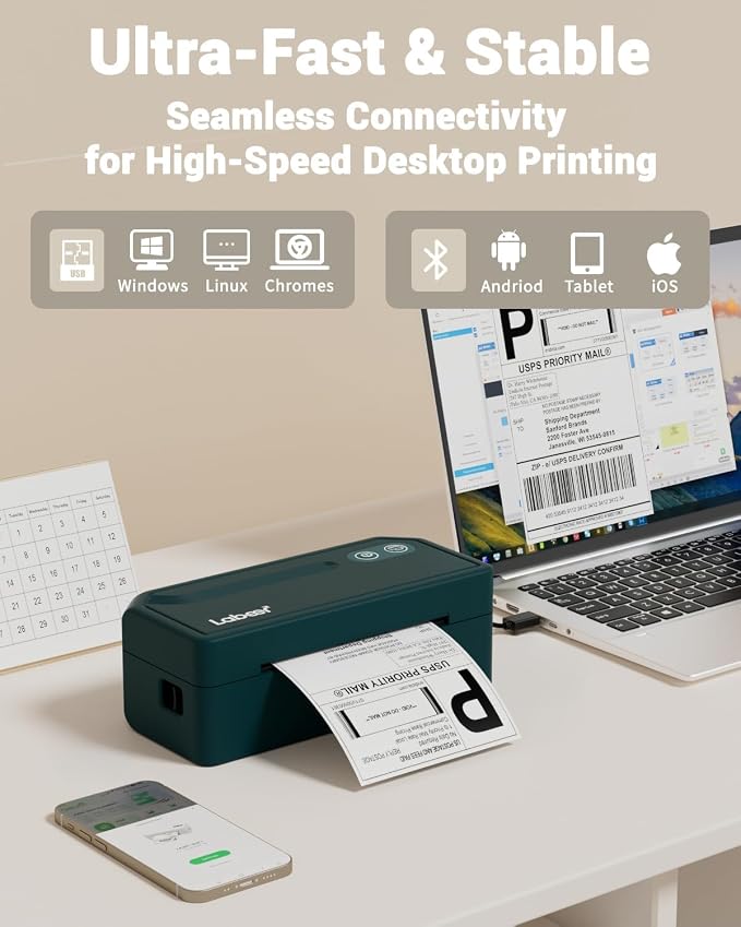 Labeer Bluetooth Thermal Shipping Label Printer, Wireless 4x6 Label Printer - Image 2