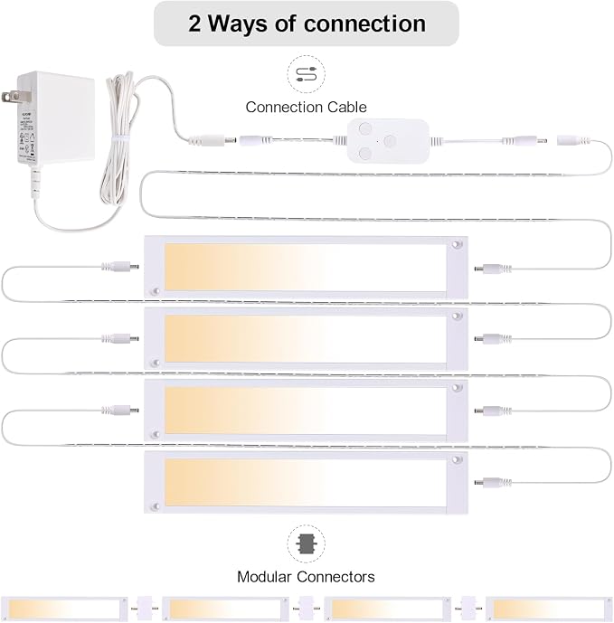 4pack 7inch Dimmable LED Kitchen Light Kit, 2700-6000K Smart Closet Cabinet - Image 3