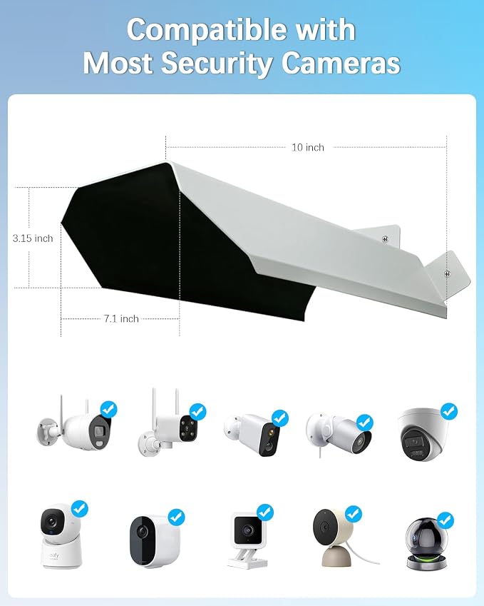 Universal Security Camera Sun Rain Cover Shield, Waterproof Protective Roof - Image 6
