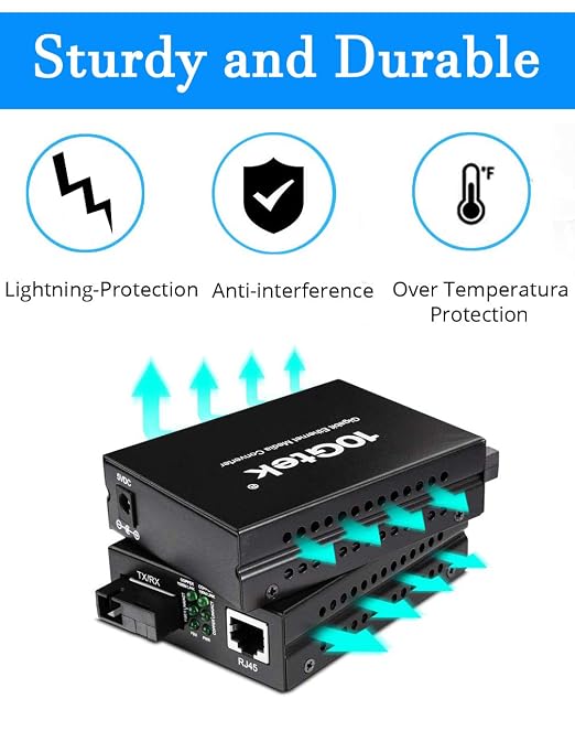 BiDi Gigabit Single Mode SC Media Converter, 10/100/1000M Fiber to Ethernet - Image 5