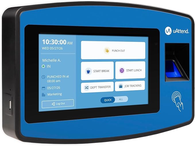 uAttend JR2500 Biometric Fingerprint, PIN Time Clock - Image 2