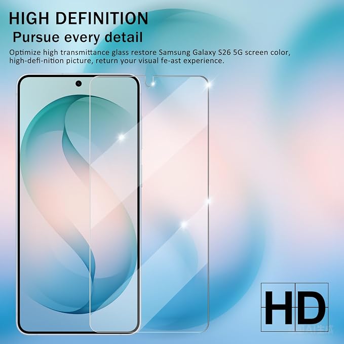 Galaxy S26 Screen Protector + Camera Lens Protector, Full Coverage Tempered - Image 6
