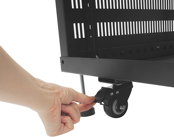 12U Stereo & Studio Rack with Wheels, Open Frame Audio Rack Cabinet, Rolling - Image 5
