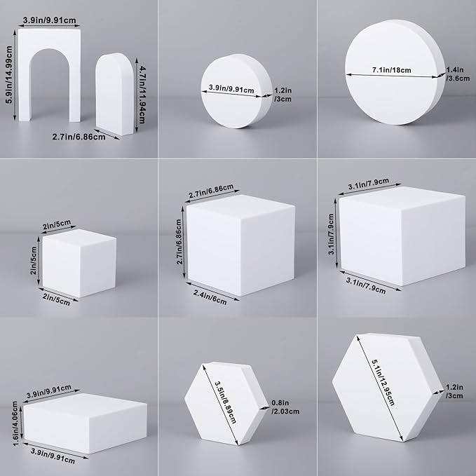 10 Pcs Geometric Cube Product Photography Props Set, Hard Foam Photography - Image 4