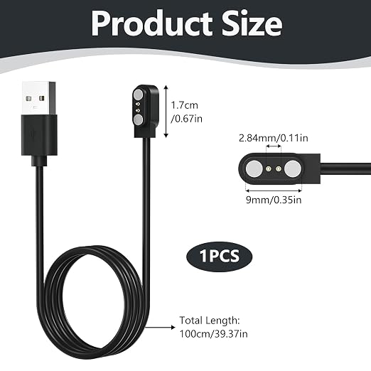 Vancle 2 Pack VeryFit Smartwatch Charger Cable, Magnetic USB Charging Cable - Image 6
