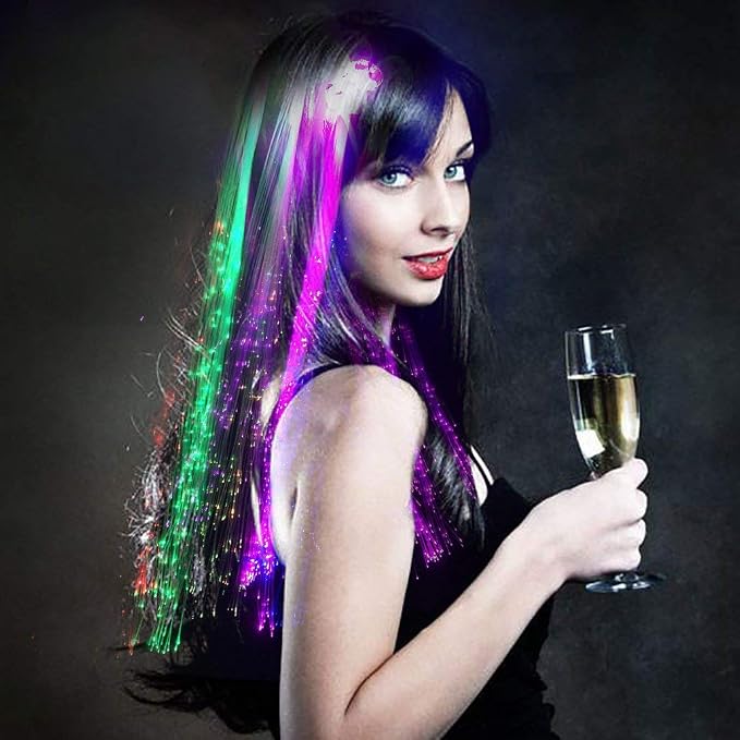 20pcs Multicolor LED Flashing Fiber Optic Hair Barrettes - Image 3