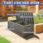 Outdoor Storage Box, Resin Deck Box Indoor and Outdoor, Waterproof Lockable Lid - Image 3