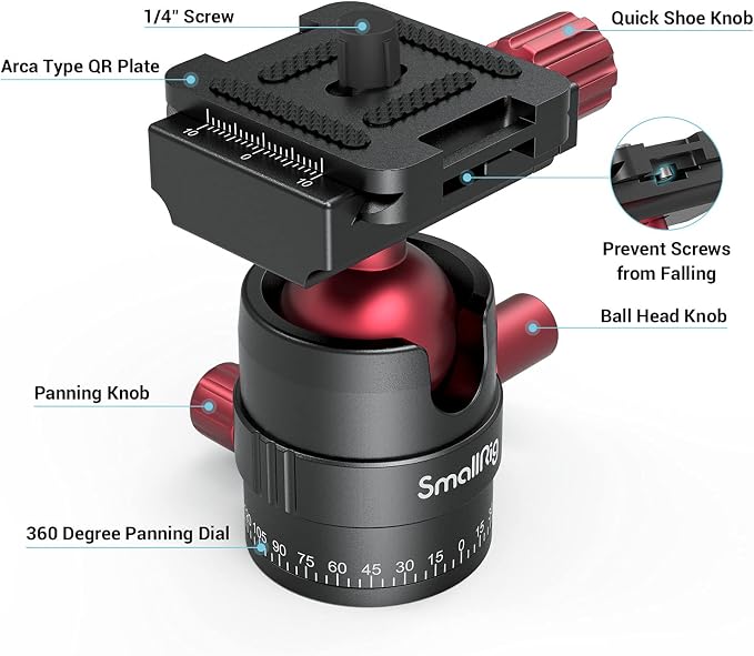SmallRig Tripod Ball Head 360 Degree Rotating Panoramic Ballhead - Image 3