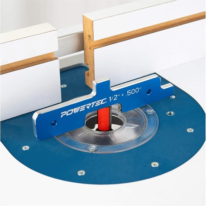 POWERTEC 7pc Set Router Table Setup Bars, 3-Gauges-in-One Aluminum Setup Blocks - Image 2