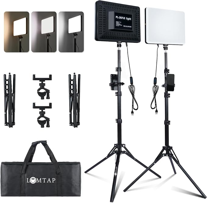 Light for Video Recording, Photography Lighting Kit Studio Lights by LOMTAP