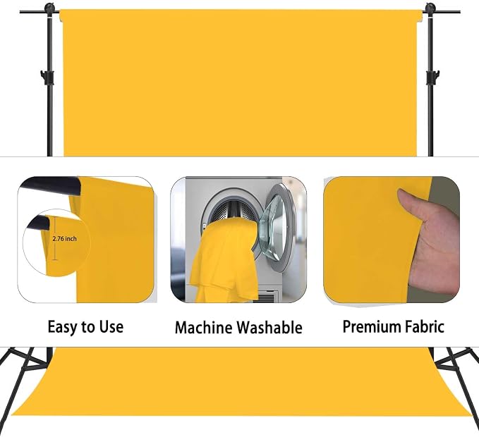Yellow Photo Backdrop, Photo Booth Portrait Photography Backdrops, Studio - Image 6