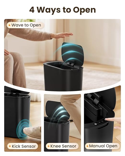Cesun Motion Sensor Trash Can, 5 Gallon Automatic Bathroom Garbage Can - Image 2