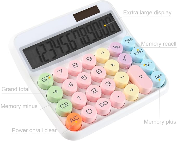 Large Computer Electronic Calculator Counter Solar & Battery Power 12 Digit - Image 6