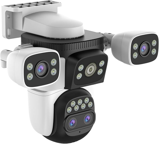 EVERSECU 10x Hybrid Zoom Quad Lens WiFi PTZ Security Camera, Triple Cameras in by EVERSECU