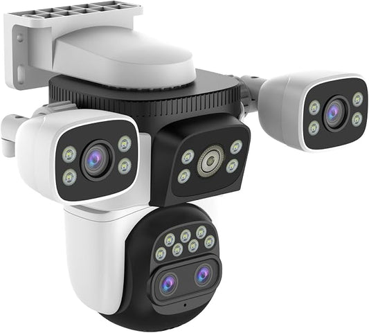 EVERSECU 10x Hybrid Zoom Quad Lens WiFi PTZ Security Camera, Triple Cameras in by EVERSECU
