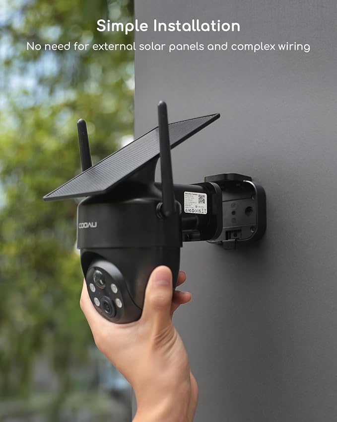 COOAU Solar Security Cameras Wireless Outdoor – Low-Light Rechargeable​​ - Image 6