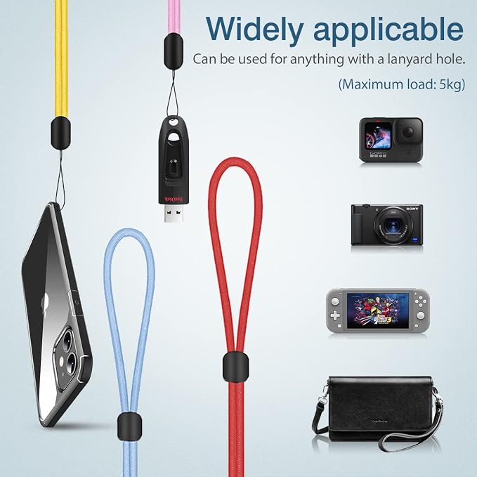 Hukado Hand Wrist Strap Lanyard, 6 Pack 8inch Adjustable Nylon Wristlet Straps - Image 5
