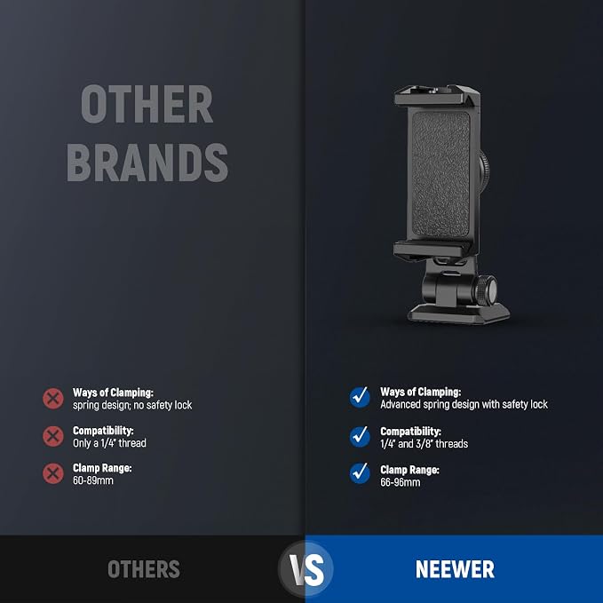 NEEWER Metal Phone Tripod Mount Adapter - Image 6
