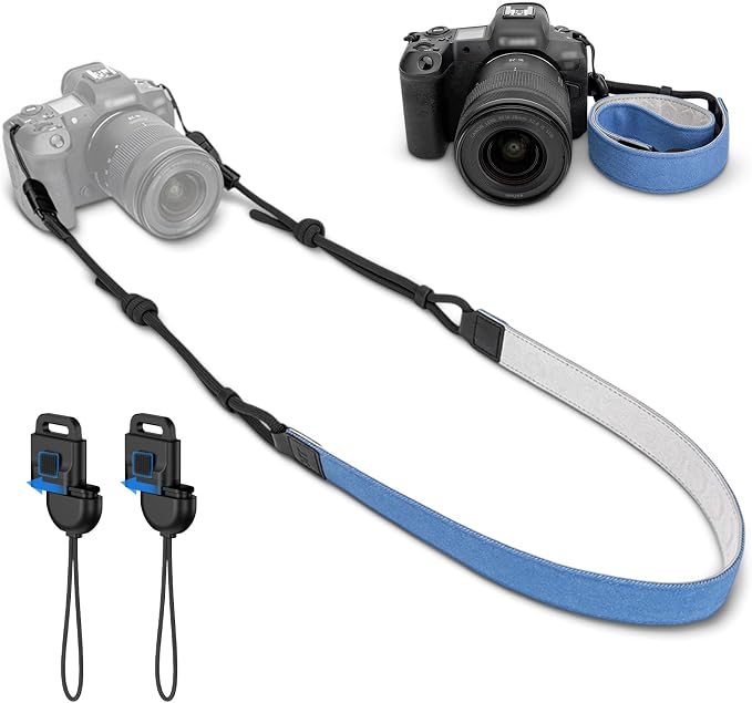 Blue Minimalist Denim lifestyle Camera Shoulder Neck Strap by JJC