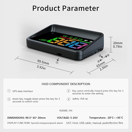 Car GPS HUD – H4 Digital Speedometer - Image 8