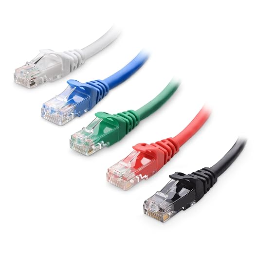 Cable Matters 10Gbps 5-Color Combo Snagless Short Cat 6 Ethernet Cable - 1ft by CableMatters