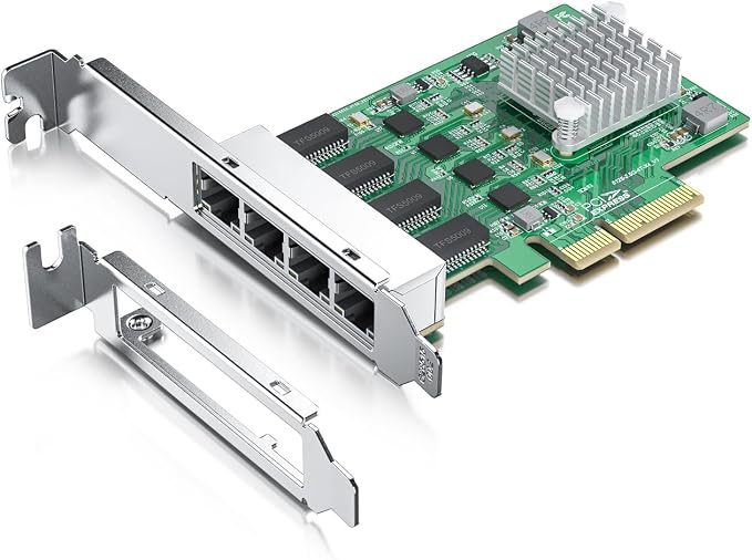 100M/1000M/2.5G NIC Network Card, Quad RJ-45 Port, by 10Gtek