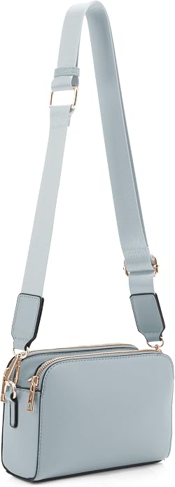 EVVE Crossbody Bags for Women Trendy Triple Zip Small Crossbody Camera Bag Purse by EVVE