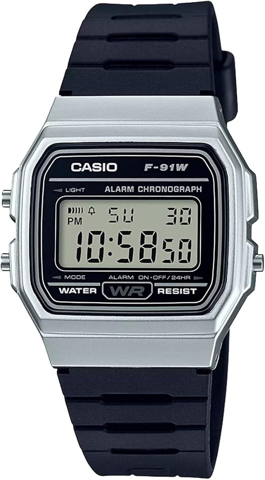 Casio F91W Series | Digital Watch | Water Resistant | LED Light | 1/100 SEC by Casio