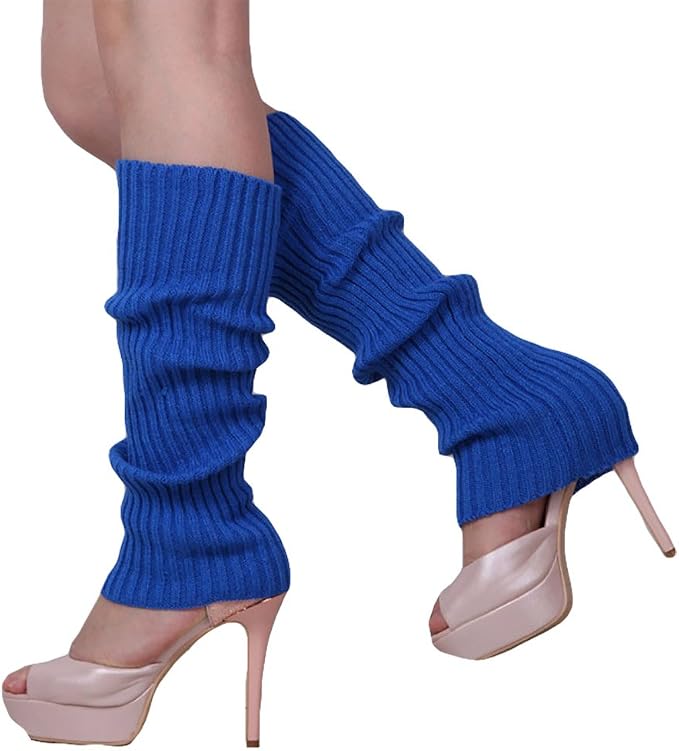 Song Qing Women 80s Dance Plain Ribbed Running Headband Wristbands Knit Crochet - Image 4