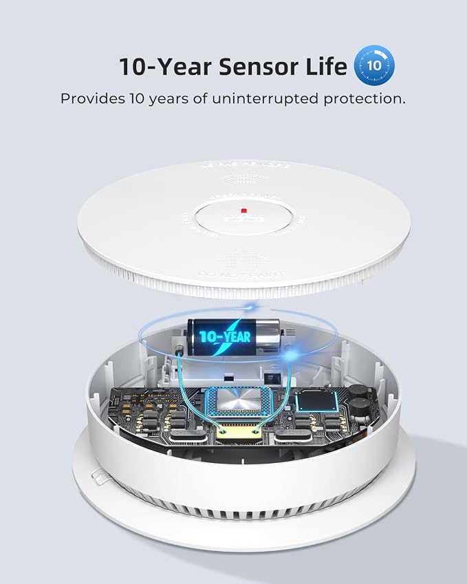 SITERWELL Hardwired Interconnected Smoke Detector Carbon Monoxide Detector Combo - Image 7