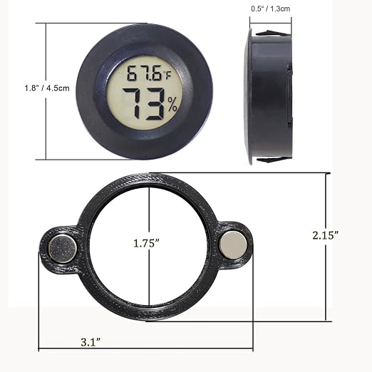 2 Pcs Magnetic Jumping Spider Enclosure Thermometer and Humidity Gauge - Image 2