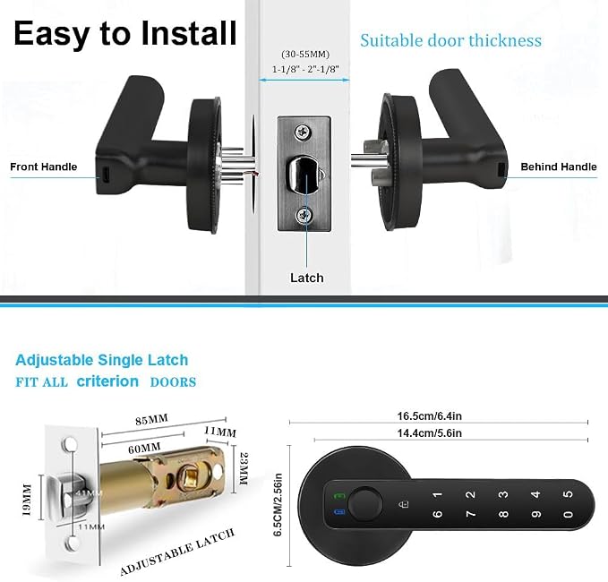 Fingerprint Door Lock- Smart Door knob, biometric Door Lock，with passcode - Image 7