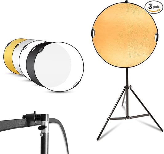 Selens 24inch Photography Reflector Stand Kit, 5-in-1 Collapsible Reflector Disc by Selens