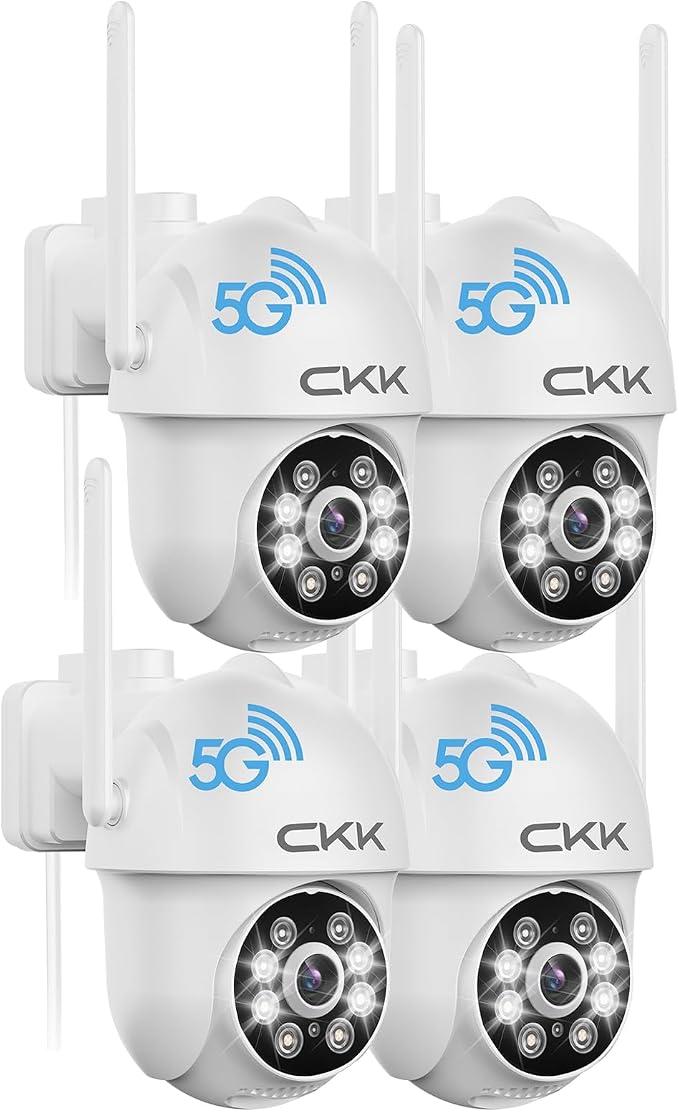 CKK 2K Security Cameras Outdoor 4Pack, 2.4G/5G WiFi Home Security Cameras by CKK