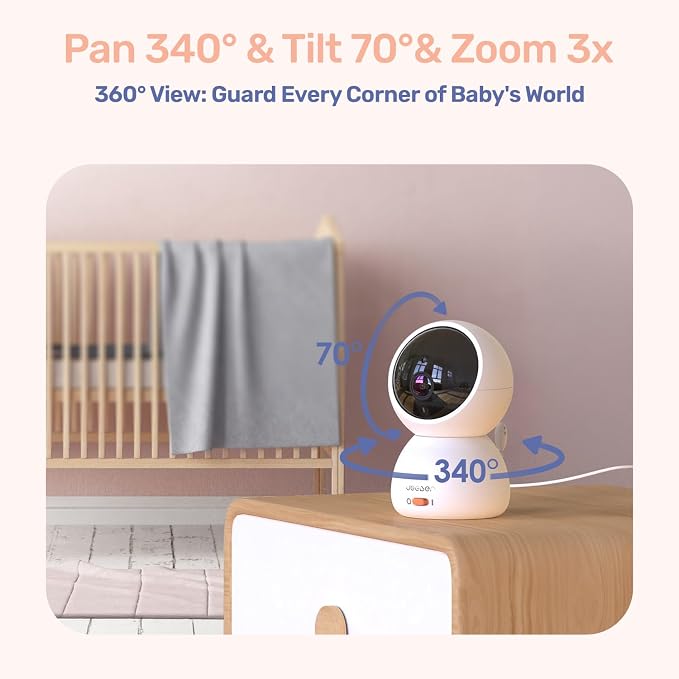 1080P WiFi Baby Monitor with Camera and Audio, Pan-Tilt-Zoom Video Camera - Image 6