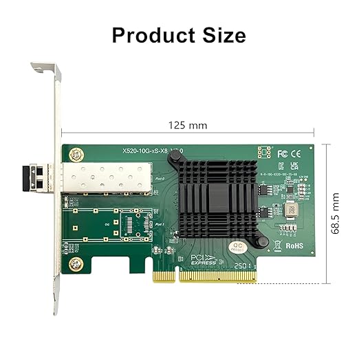 10Gtek 10Gb SFP+ NIC Network Card, Single SFP+ Port, Intel 82599EN Controller - Image 3